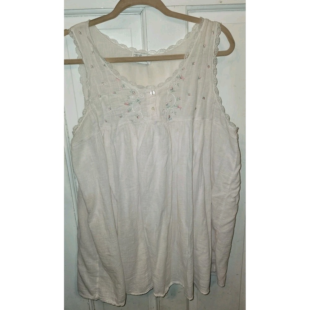 Vtg Nightgown Cottagecore Womens M Lt Pink Floral Lace 80s Grannycore Lightweigh
